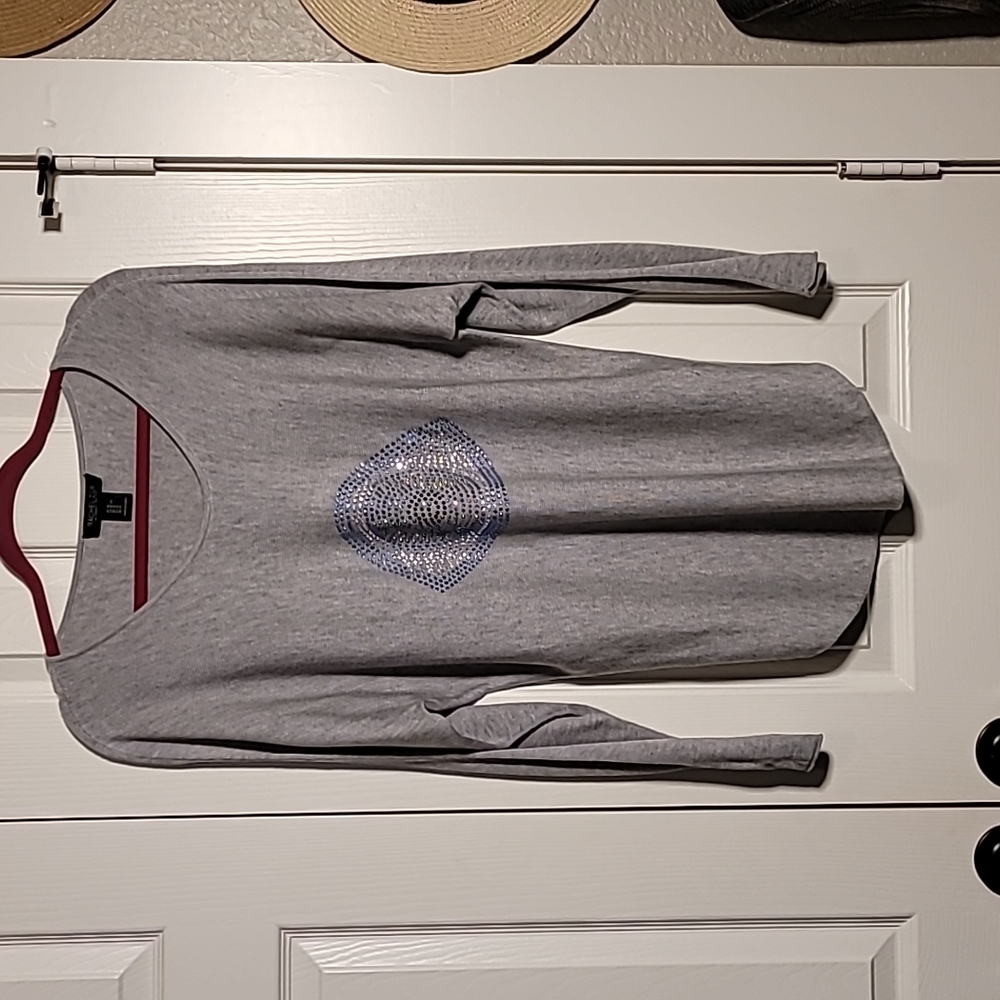 Grey XL Evil Eye Cashmere blend Tunic Sweater